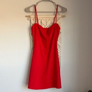 Red Mini Dress with Spaghetti Straps